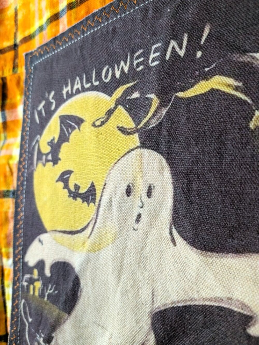 Angry Minnow Halloween Art Panel Flannel Shirt XXL/2X - Picture 8 of 9